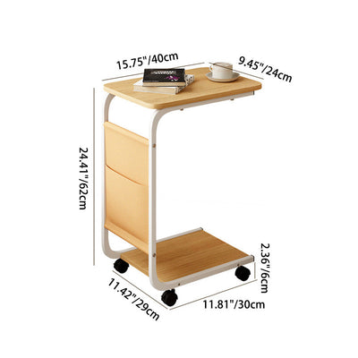 Moderner minimalistischer rechteckiger MDF-Edelstahl-Beistelltisch 2-stufig abnehmbar für das Wohnzimmer 