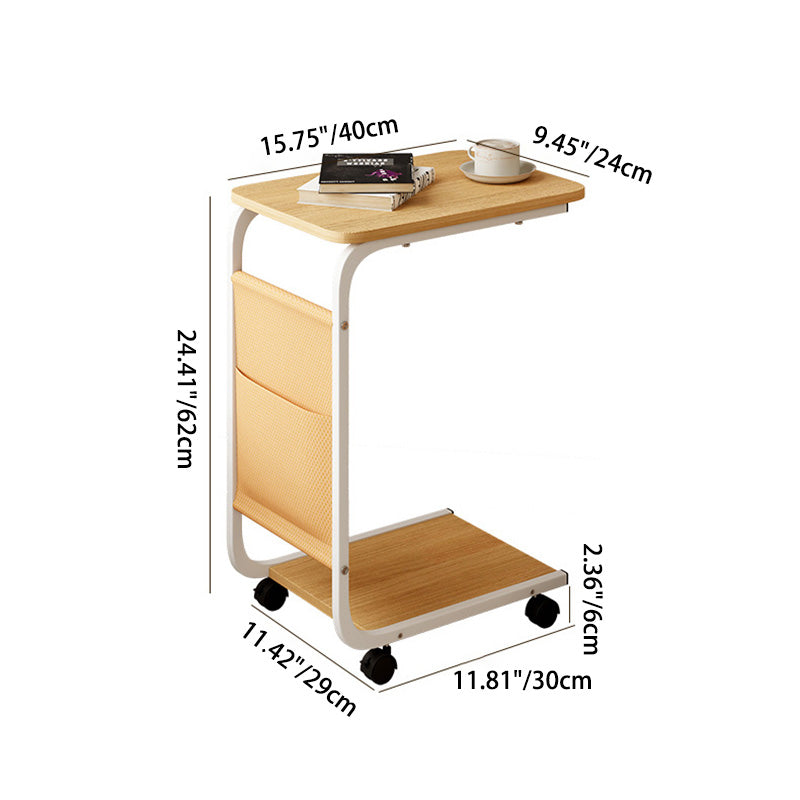 Moderner minimalistischer rechteckiger MDF-Edelstahl-Beistelltisch 2-stufig abnehmbar für das Wohnzimmer 