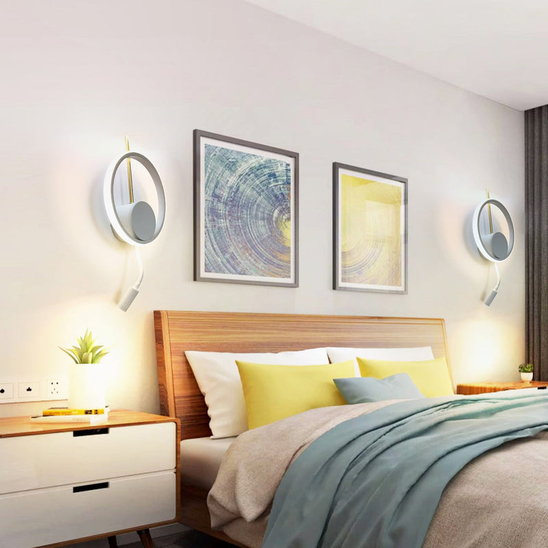 Moderne minimalistische runde Blatt Eisen Aluminium Acryl LED Wandleuchte Lampe für Wohnzimmer 