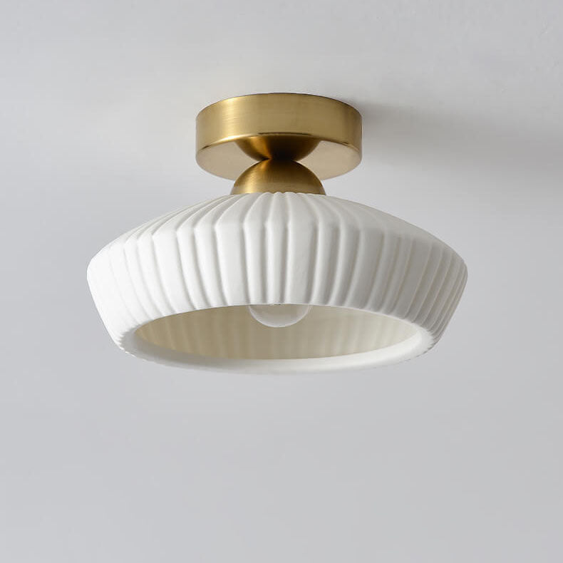 Modern Light Luxury Ceramic Disc 1-Light Semi-Flush Mount Lighting