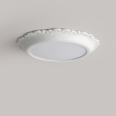 Lumière de plafond LED encastrée acrylique à bord rond gravé PU minimaliste moderne pour salon 