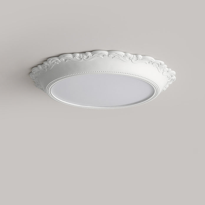 Lumière de plafond LED encastrée acrylique à bord rond gravé PU minimaliste moderne pour salon 