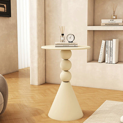 Mesa de café de hierro con base geométrica redonda minimalista moderna para sala de estar 