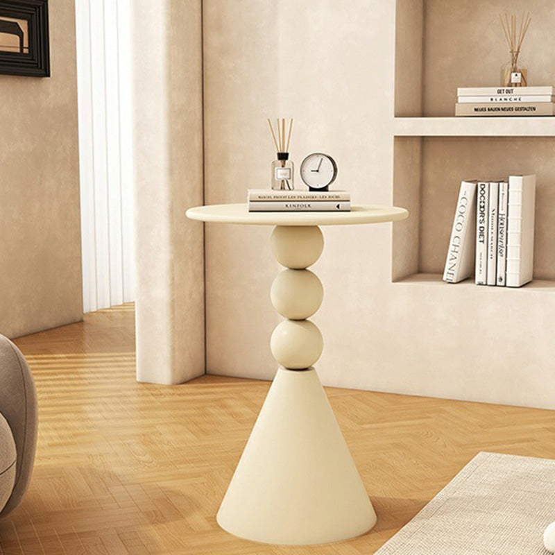 Mesa de café de hierro con base geométrica redonda minimalista moderna para sala de estar 