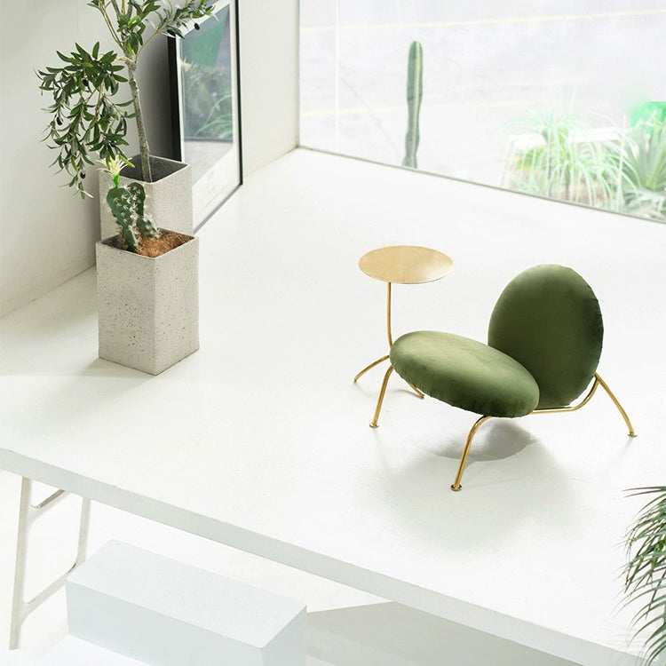 Table basse ronde minimaliste moderne en acier inoxydable en forme de J pour salon 
