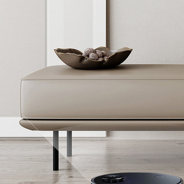 Modern Minimalist Rectangular Microfiber Leather Plywood Steel Sponge End Of The Bed Low Stool Backless For Bedroom