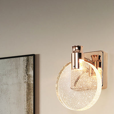 Aplique de pared LED de cristal de aluminio con base cuadrada redonda minimalista moderna para dormitorio 
