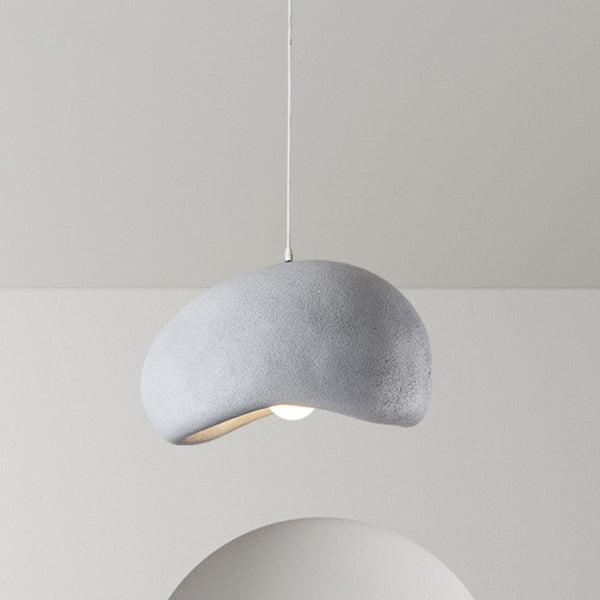 Traditionelle japanische Pendelleuchte mit 1 Licht, Kunststein, kreisförmiger Bogen, Harzschirm für Wohnzimmer 