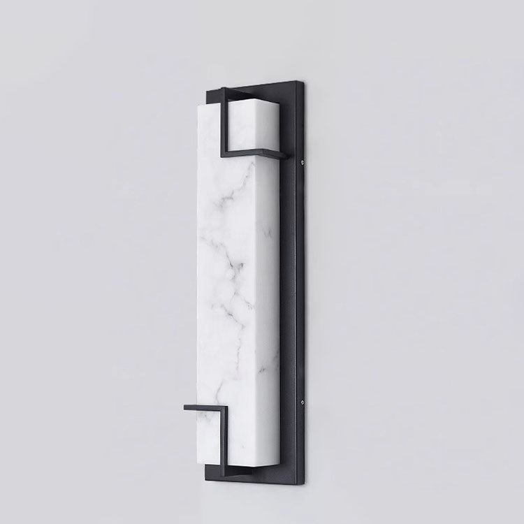 Modern Minimalist Rectangular Stainless Steel Resin LED Wall Sconce Lamp For Outdoor Patio