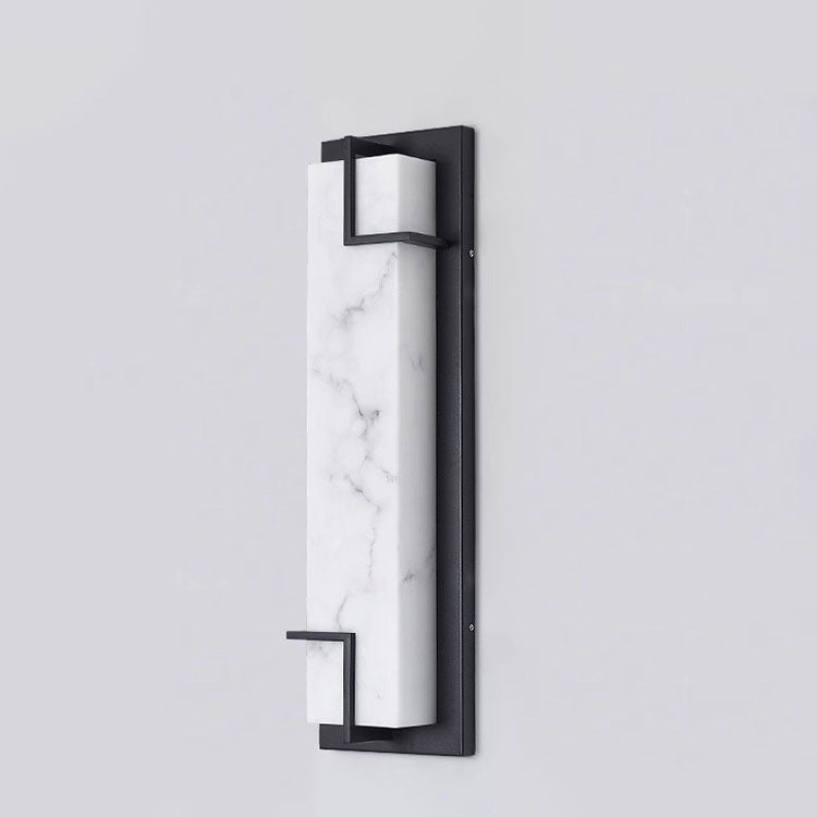 Aplique de pared LED de resina de acero inoxidable rectangular minimalista moderno para patio exterior 