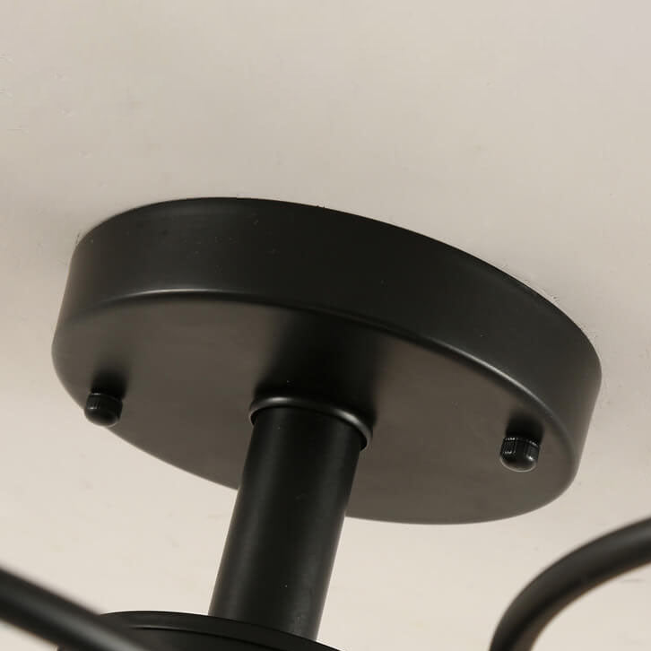 Contemporary Nordic Flower Ring Iron 3/6/9 Light Semi-Flush Mount Ceiling Light For Living Room &amp; Bedroom