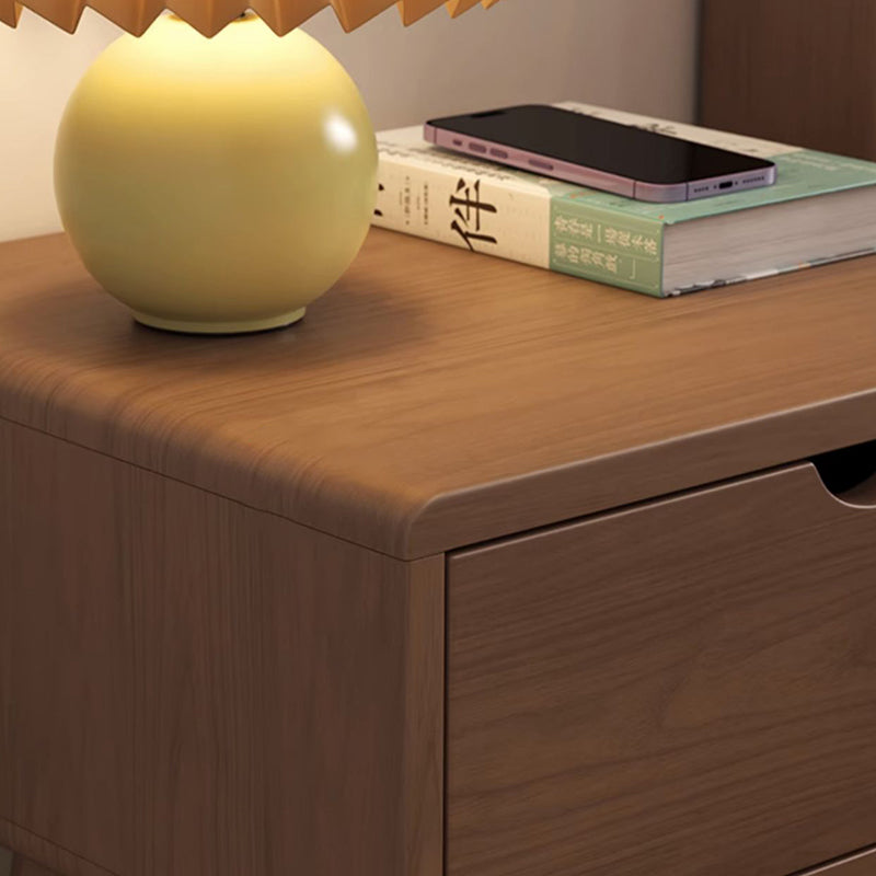 Mesita de noche moderna de simplicidad cuadrada cúbica rectangular de madera de caucho con 1/2 cajón para al lado de la cama 