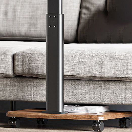 Contemporary Scandinavian Rectangular MDF Carbon Steel Tube Movable End Table 2-Tier For Living Room