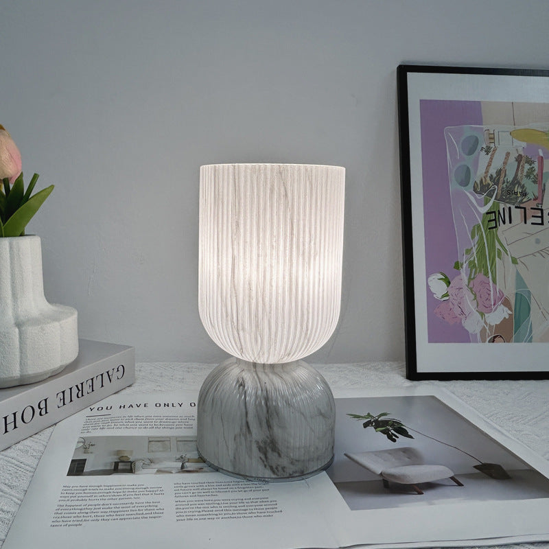 Lampe de table moderne minimaliste en verre cylindre avec entonnoir 1 lumière pour chambre 