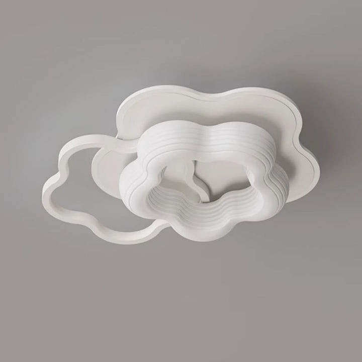 Lustre Plafonnier LED Rond en Métal Nordique Contemporain avec Motif de Fleurs et Triangle pour Chambre 