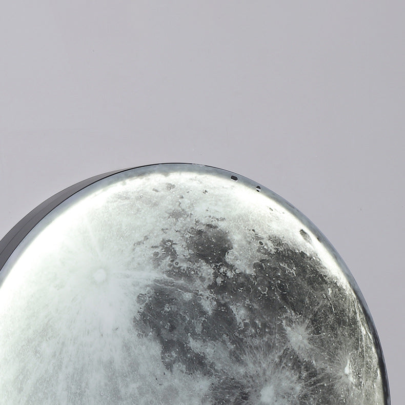 Contemporary Creative Round Moon Iron Acrylic LED Wall Sconce Lamp For Living Room