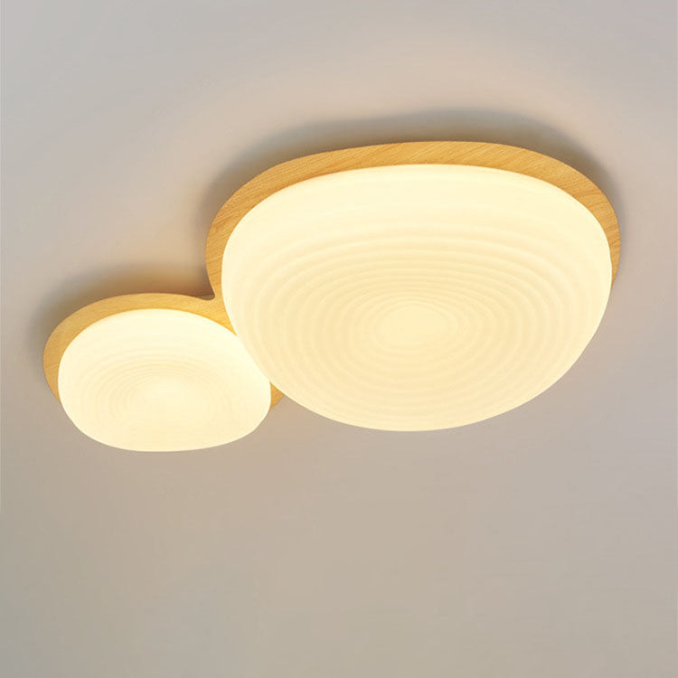 Modern Minimalist Oval Iron PE Rotomolded LED Flush Mount Ceiling Light For Bedroom