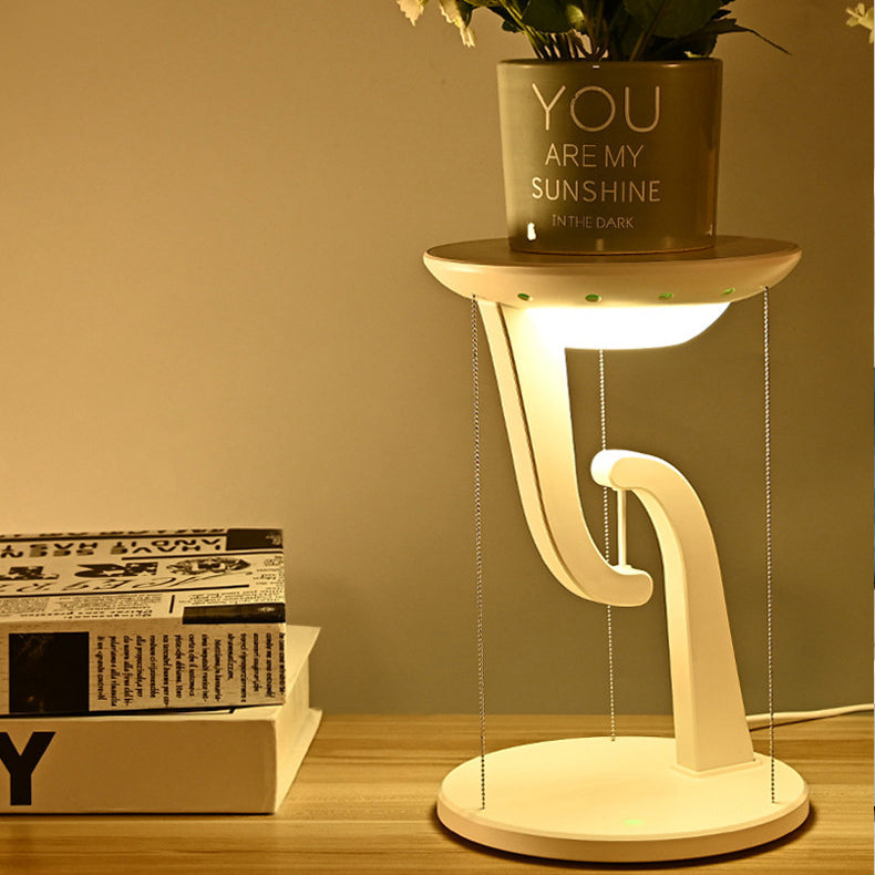 Contemporary Creative Suspended Wireless Charging ABS USB LED Table Lamp For Bedroom