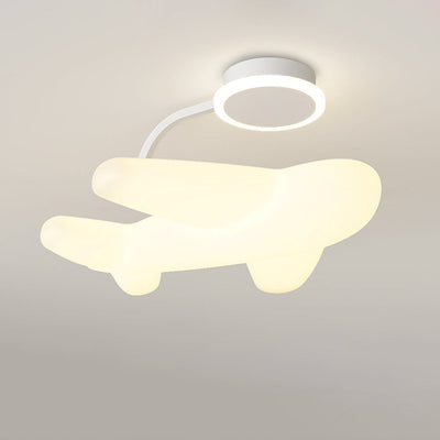 Moderne Einfachheit Kinder Eisen PE Flugzeug LED Semi-Flush Mount Deckenleuchte für Schlafzimmer 