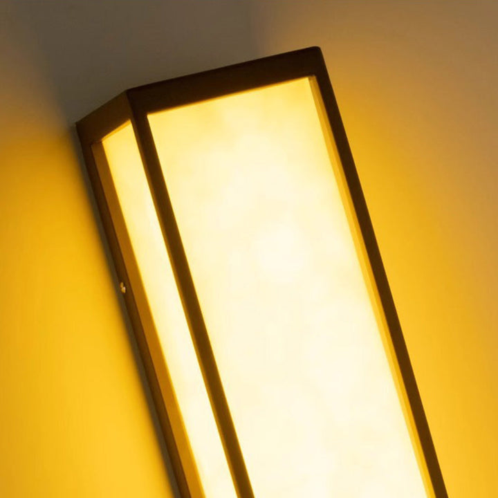 Applique murale LED extérieure cubique en acier inoxydable étanche imitation marbre chinois traditionnel pour jardin 