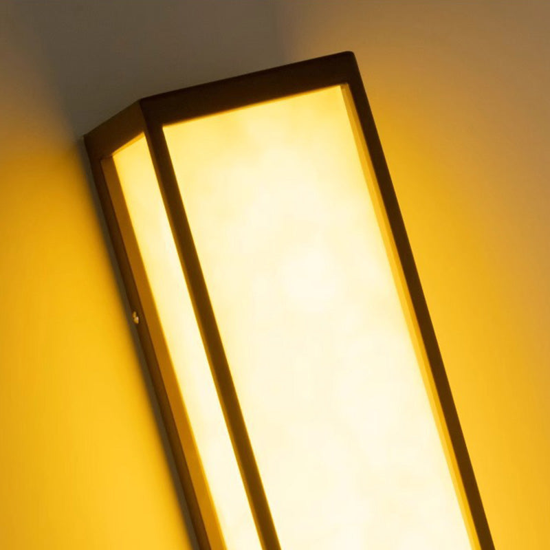 Applique murale LED extérieure cubique en acier inoxydable étanche imitation marbre chinois traditionnel pour jardin 