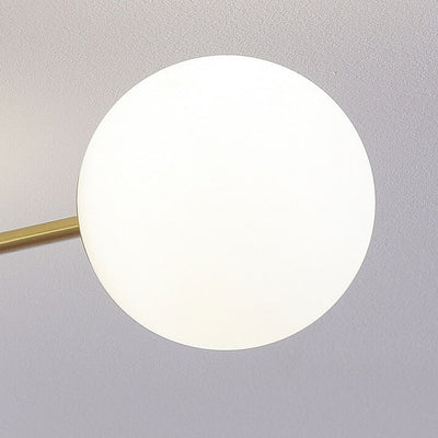 Luz de techo semiempotrada de lujo nórdico de vidrio mágico con línea de latón de 6/8 luces 