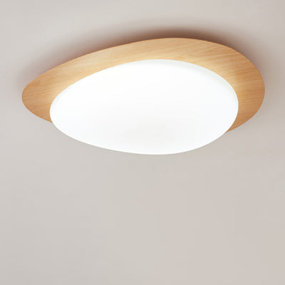 Contemporary Scandinavian Pebble Shape Iron Acrylic LED Flush Mount Ceiling Light For Bedroom