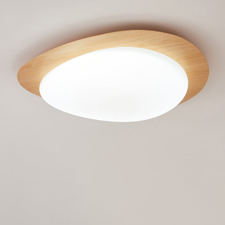 Contemporary Scandinavian Pebble Shape Iron Acrylic LED Flush Mount Ceiling Light For Bedroom