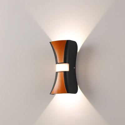 مصباح حائطي خارجي عصري بحواف مستديرة LED مقاوم للماء 