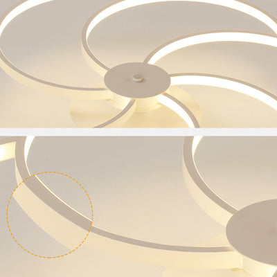 Lumière de plafond LED à montage affleurant avec abat-jour en bande de silicone en forme de pétale en aluminium de simplicité contemporaine pour le salon 