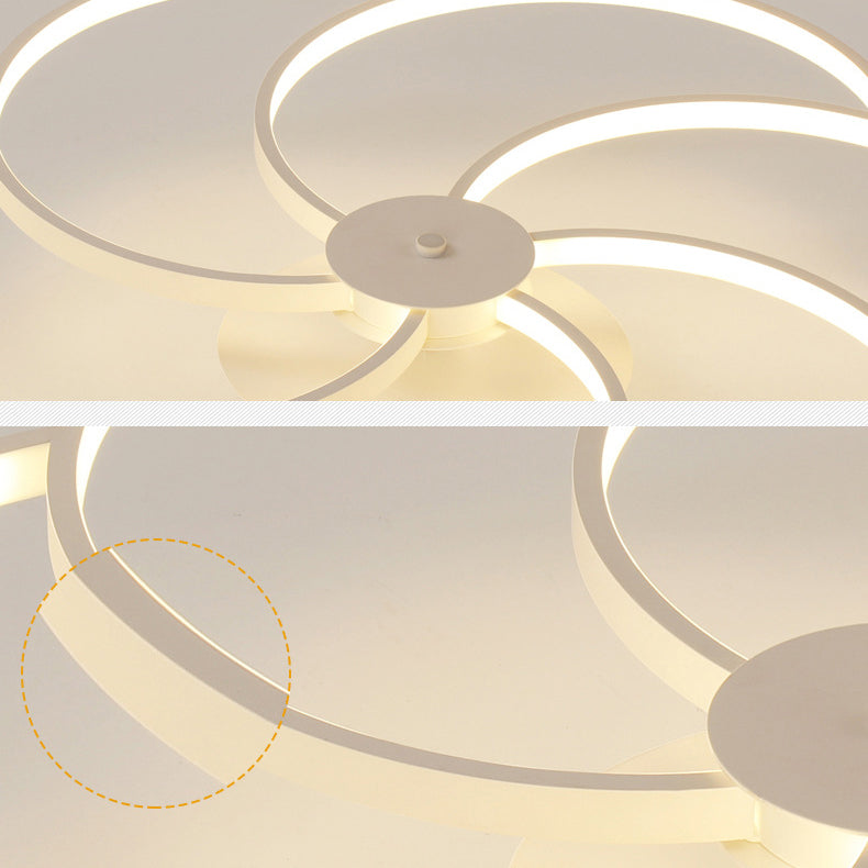 Lumière de plafond LED à montage affleurant avec abat-jour en bande de silicone en forme de pétale en aluminium de simplicité contemporaine pour le salon 