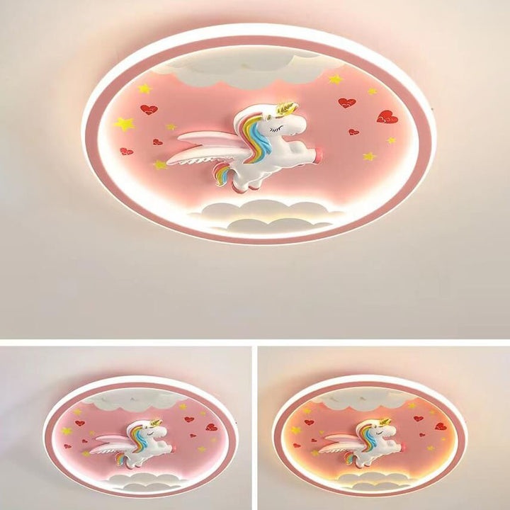 Moderne Cartoon-Harz-Flugzeug Pegasus Acrylschirm LED Kinder Deckenleuchte 