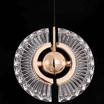 Lustre LED contemporain de luxe avec abat-jour en acrylique rotatif en forme de croix pour salon 