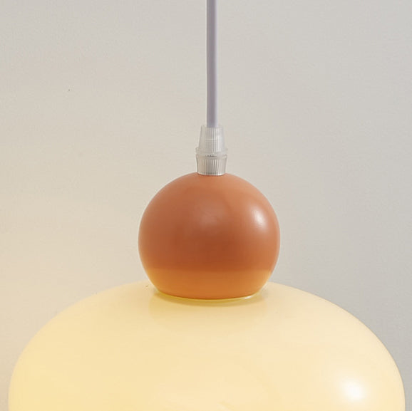 Lámpara Aplique de Pared de 1 Luz de Hierro y Vidrio Redonda en Crema Minimalista Moderna para Dormitorio 