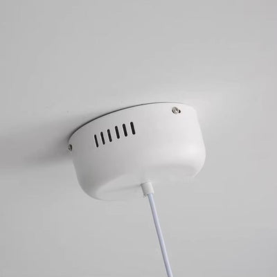 Moderne Art Deco Zylinder Eisen Harz 1-Licht Pendelleuchte für Schlafzimmer 