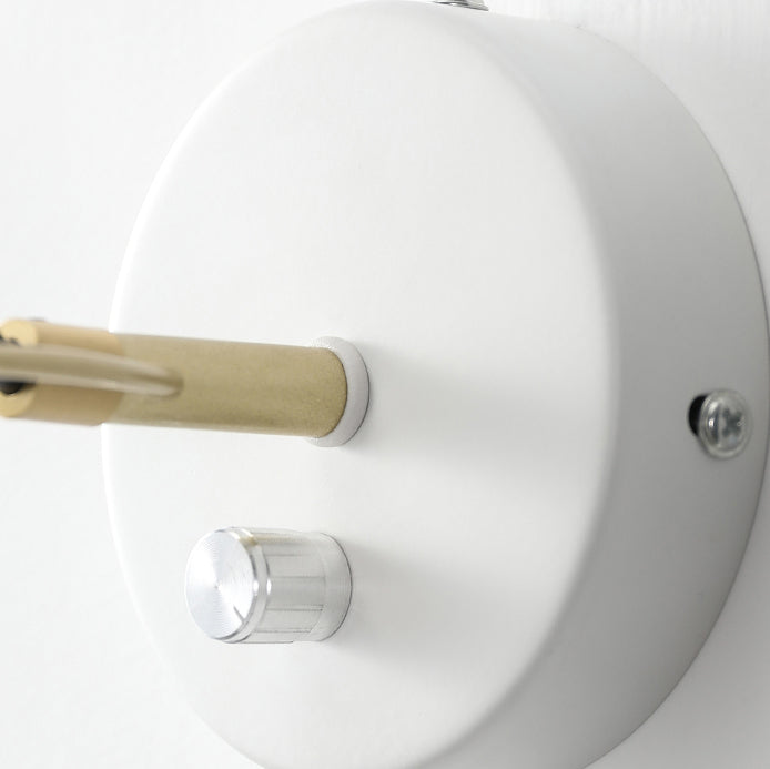 Lámpara de Aplique de Pared de 1 Luz Hemisferoide de Vidrio de Hierro de Simplicidad Moderna para Cabecera 