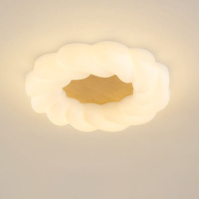 Nordic Creative Petals PE Wood Grain LED Flush Mount Ceiling Light