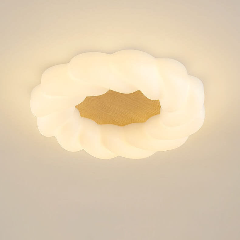 Nordic Creative Petals PE Wood Grain LED Flush Mount Ceiling Light