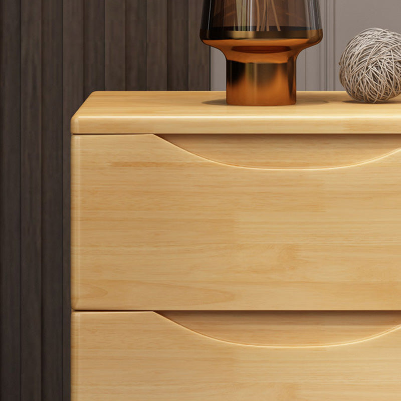 Mesita de noche tradicional japonesa rectangular cúbica de madera de caucho y metal con 2/3 cajones para el lado de la cama 