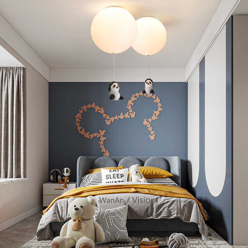 Moderne Minimaliste Ours Ballon Résine PE 1/3 Lumière Plafonnier Pour Chambre 