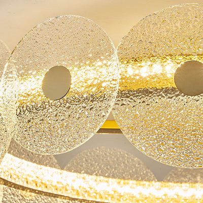 Plafonnier LED semi-encastré en verre et acrylique, matériel rond de luxe moderne, en acier inoxydable, pour salon 