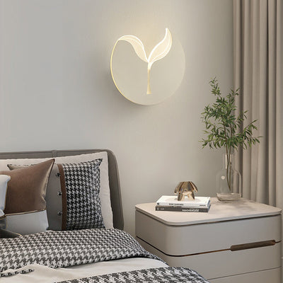 Zeitgenössische kreative Eisen Acryl Sapling Schatten LED Wandleuchte Lampe für Schlafzimmer 