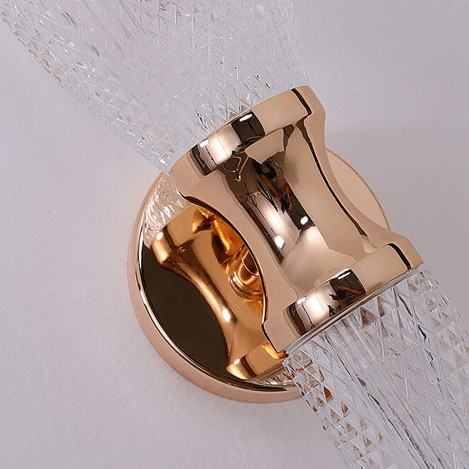 Modern Luxury Column Acrylic Hardware 2-Light Wall Sconce Lamp For Living Room
