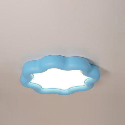 Modern Macaron Cloud Shape Resin LED Flush Mount Ceiling Light