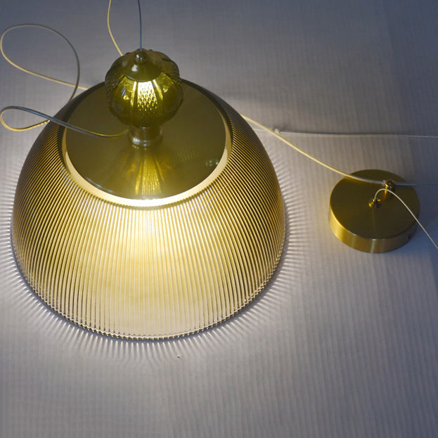 Lámpara colgante contemporánea retro de vidrio con rayas verdes y hierro de 2 luces para dormitorio 