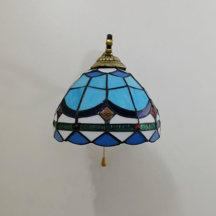 Tiffany Creative Resin Glass Flower Shape 1-Light Wall Sconce Lamp