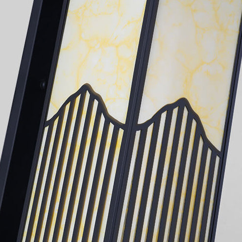 Lámpara de Aplique de Pared Impermeable para Exteriores de LED de Columna Rectangular de Aluminio Retro Chino 