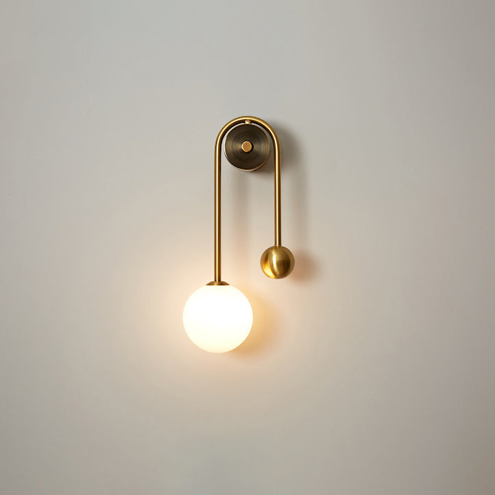 Zeitgenössische nordische Kupfer Acryl Zylinder Ball 1/2/4 Licht Wandleuchte Lampe für Wohnzimmer 