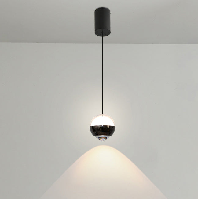 Moderne Einfachheit Ball Aluminium Acrylglas LED Pendelleuchte Liftable Für Nachttisch 