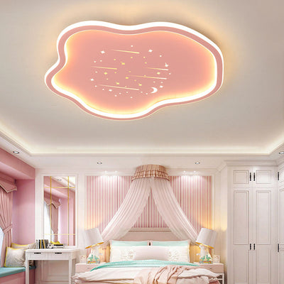 Contemporary Creative Kids Cloudy Iron Silicone LED Flush Mount Ceiling Light For Bedroom